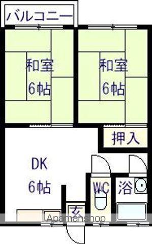 地村第二ビル(2DK/3階)の間取り写真