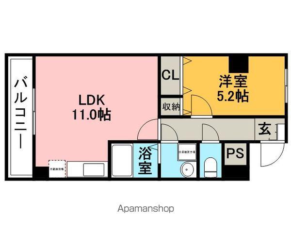 オリーヴァ日の出(1LDK/4階)の間取り写真