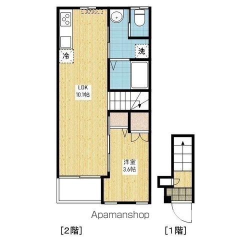 アルト桑原Ⅱ(1LDK/2階)の間取り写真