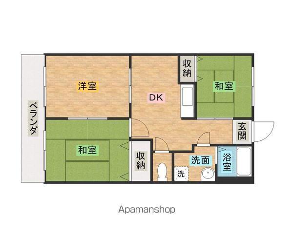 ラ・カーサーJS(3DK/1階)の間取り写真