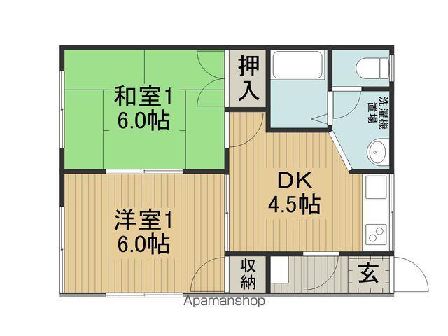 レジデンス小松(2K/1階)の間取り写真