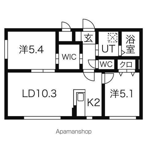 サクセス(2LDK/3階)の間取り写真