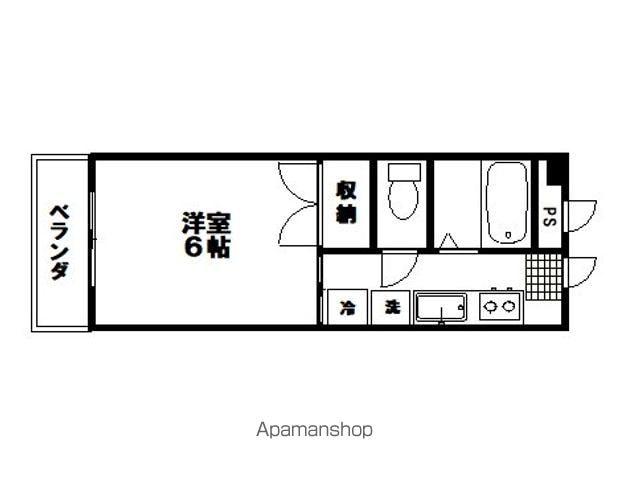 ブルーミング八幡(1K/2階)の間取り写真