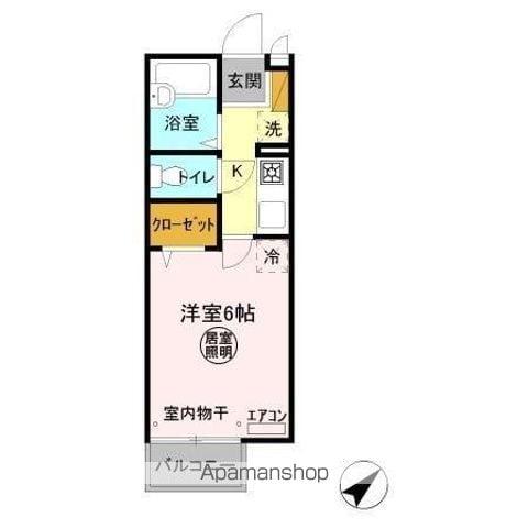 ベルデュール(1K/2階)の間取り写真