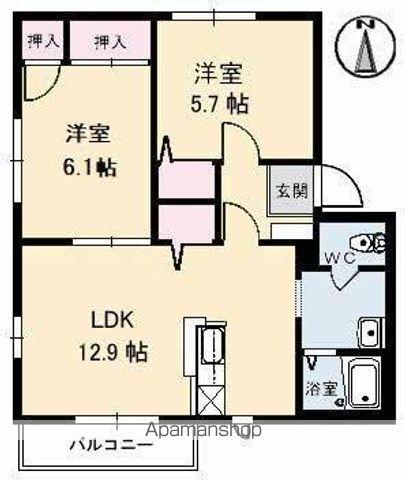 コートMT A・B棟(2LDK/1階)の間取り写真
