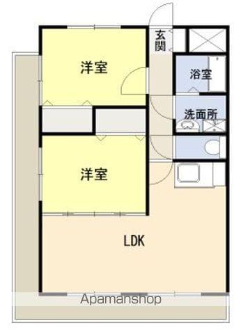 マンションティアラ(2LDK/3階)の間取り写真