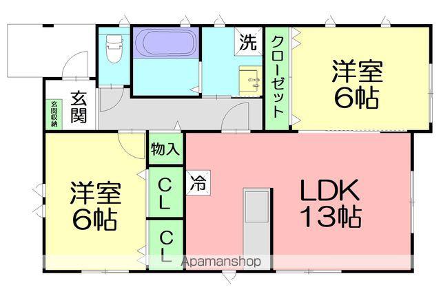 東海道本線 平塚駅 バス乗車時間:21分 河内バス停で下車 徒歩2分 1階建 築2年(2LDK)の間取り写真