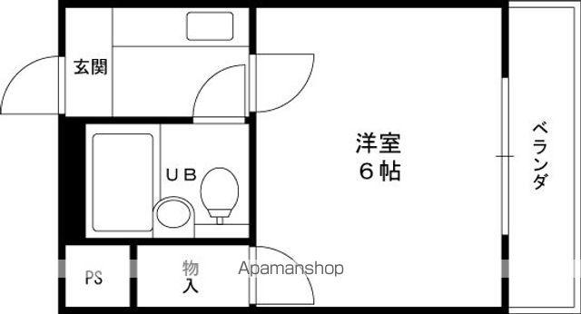 フラットフクハラ(1K/3階)の間取り写真