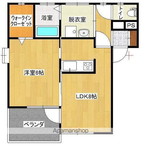 パーシモン(1LDK/2階)の間取り写真