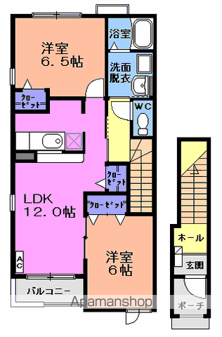 ベルフィオーレC(2LDK/2階)の間取り写真
