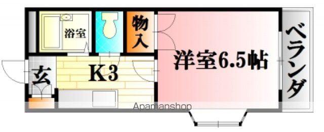 ソギモトビル(1K/2階)の間取り写真