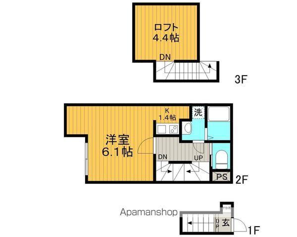 BRILLIANT HK4(ワンルーム/2階)の間取り写真