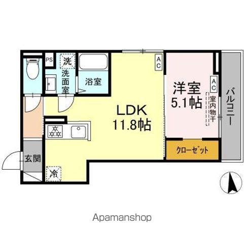 トリシア居町(1LDK/2階)の間取り写真