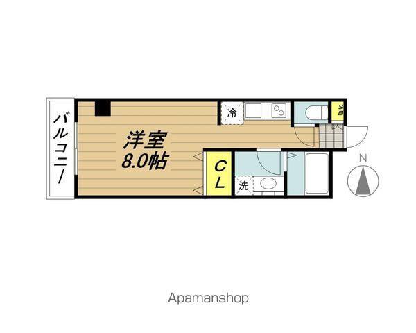 プリムヴェールE北戸田(1K/4階)の間取り写真