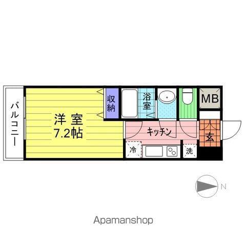 サンヴァーリオ新田駅前Ⅶ(1K/6階)の間取り写真
