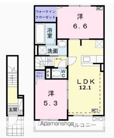 スプリング フォースⅠ(2LDK/2階)の間取り写真