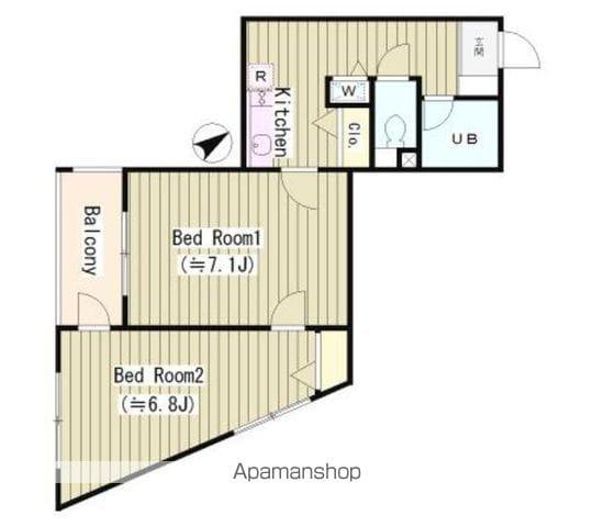 ラルゴ西早稲田(2K/5階)の間取り写真