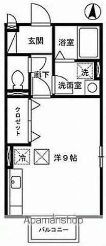 ヴィラモナリエ(ワンルーム/1階)の間取り写真
