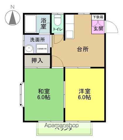 コーポ西山(2DK/2階)の間取り写真