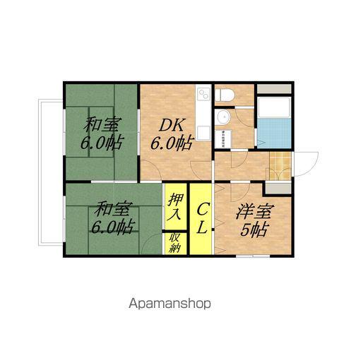 グリーンハイツ高羽(3DK/4階)の間取り写真