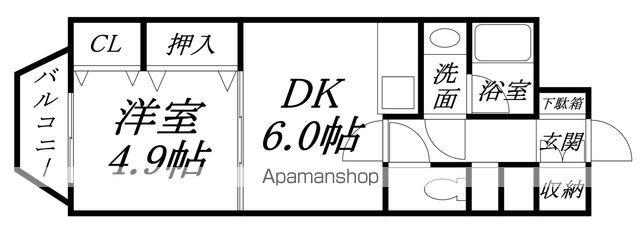 ケントパレス函館(1DK/9階)の間取り写真