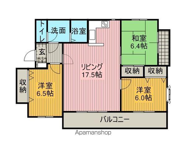 グリックヒルズ代万(3LDK/1階)の間取り写真