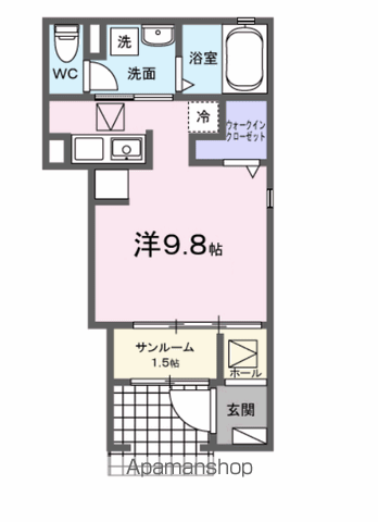 レガシィ フォレスト(ワンルーム/1階)の間取り写真