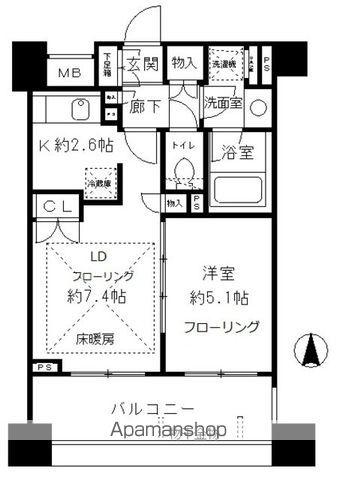プライア渋谷(1LDK/8階)の間取り写真