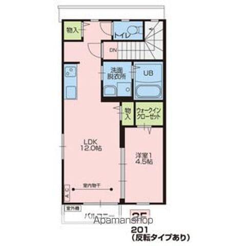 TRES TESOUROS桑折(1LDK/2階)の間取り写真