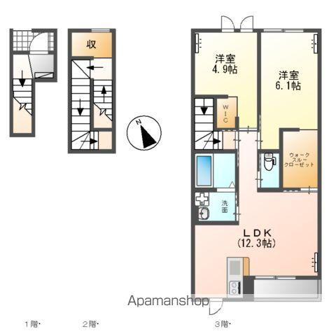 レジデンス麦(2LDK/3階)の間取り写真