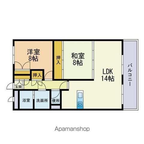 ファミーユ新盛(2LDK/2階)の間取り写真