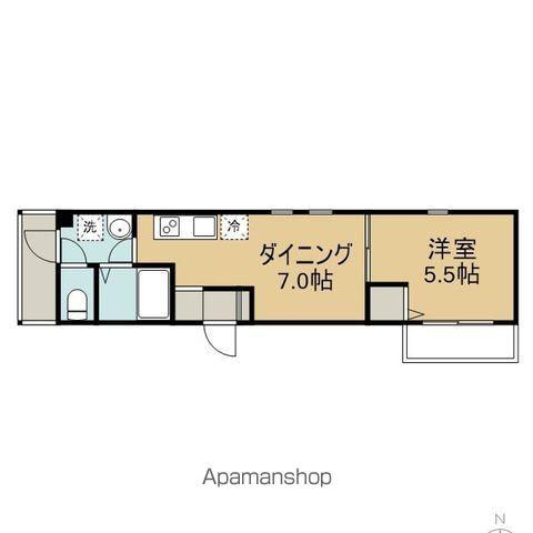 ブルーメン舞浜(1DK/2階)の間取り写真