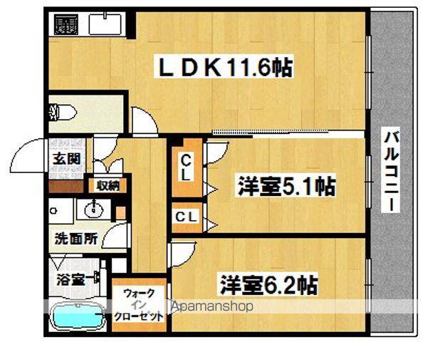 シャーメゾンBE ONE(2LDK/2階)の間取り写真