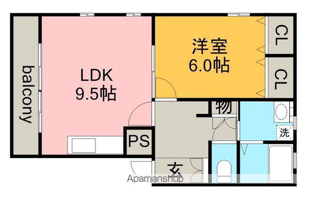 MARCHE K(1LDK/2階)の間取り写真