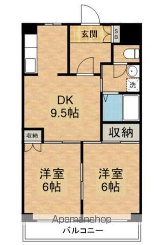 JUNラークヒル(2DK/4階)の間取り写真