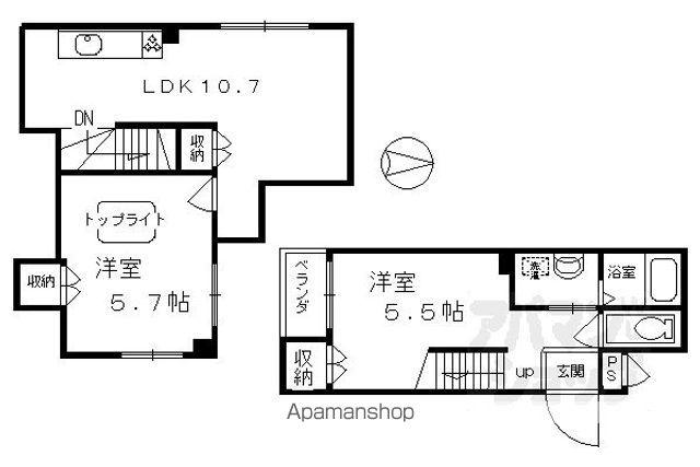 バインオーク CENT(2LDK/5階)の間取り写真