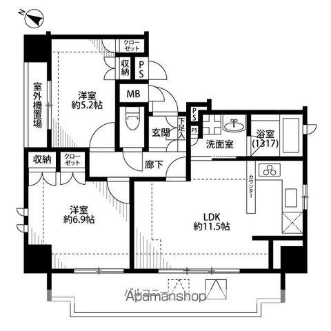 プレールドゥーク赤羽Ⅱ(2LDK/13階)の間取り写真
