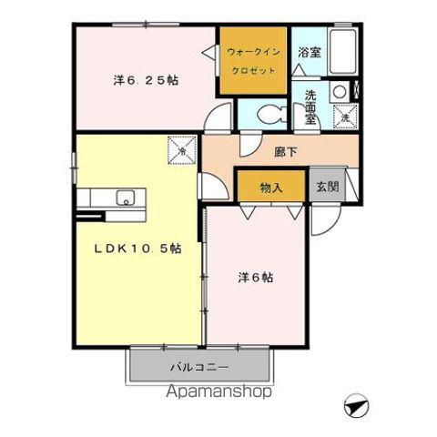 クレールふみ(2LDK/2階)の間取り写真