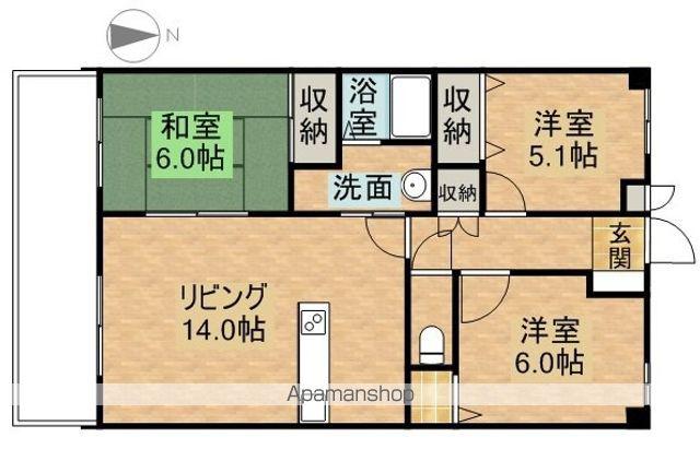 ルネス下中野マンション(3LDK/1階)の間取り写真