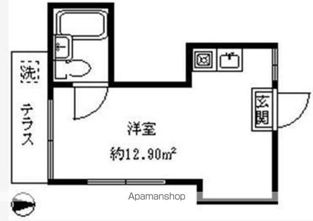 クレッセンドハイツ(ワンルーム/1階)の間取り写真