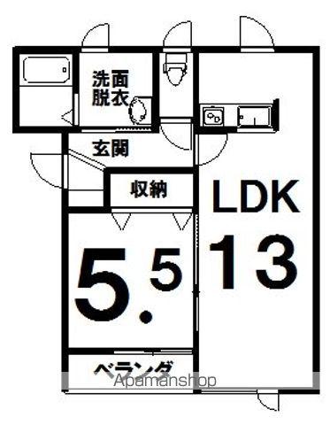 フィリックスB(1LDK/2階)の間取り写真