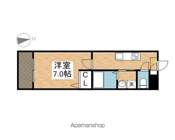 エクセラン広見(1K/4階)の間取り写真