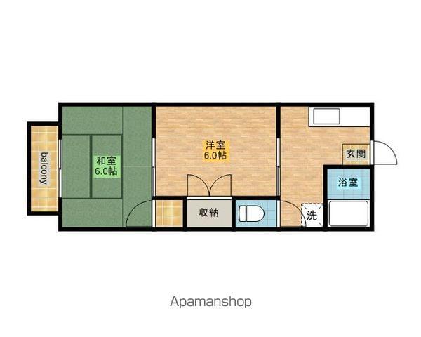 グリーンパーク(2K/1階)の間取り写真