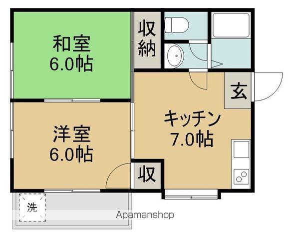 エクシードまつお(2DK/1階)の間取り写真