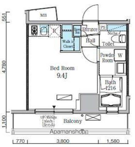 レジディア九段下2(ワンルーム/4階)の間取り写真
