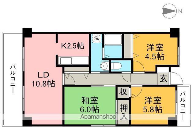 カランドリエ大篠(3LDK/6階)の間取り写真