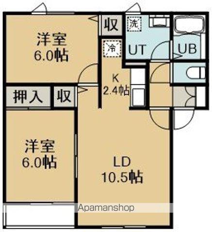 エクセルコート美原B(2LDK/1階)の間取り写真