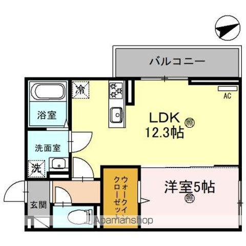 アリア大江(1LDK/2階)の間取り写真