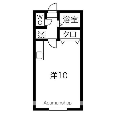 ポプラ11(ワンルーム/2階)の間取り写真