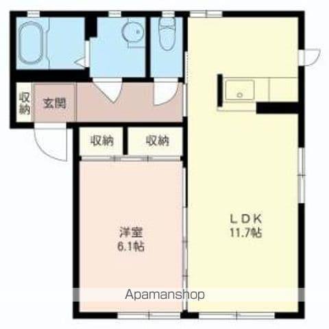 カトリーヌD(1LDK/1階)の間取り写真